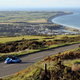 A photo of a part of the Isle of Man TT circuit overlooking the town of Ramsay on the island.